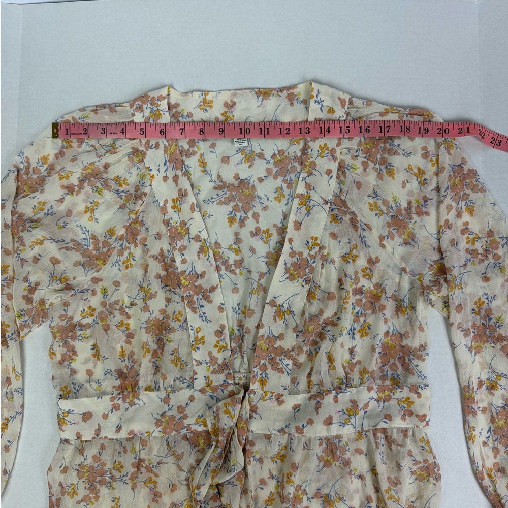 American Eagle Floral Tie-Front Midi Dress | Lightweight Boho | Size L - Picture 7 of 8